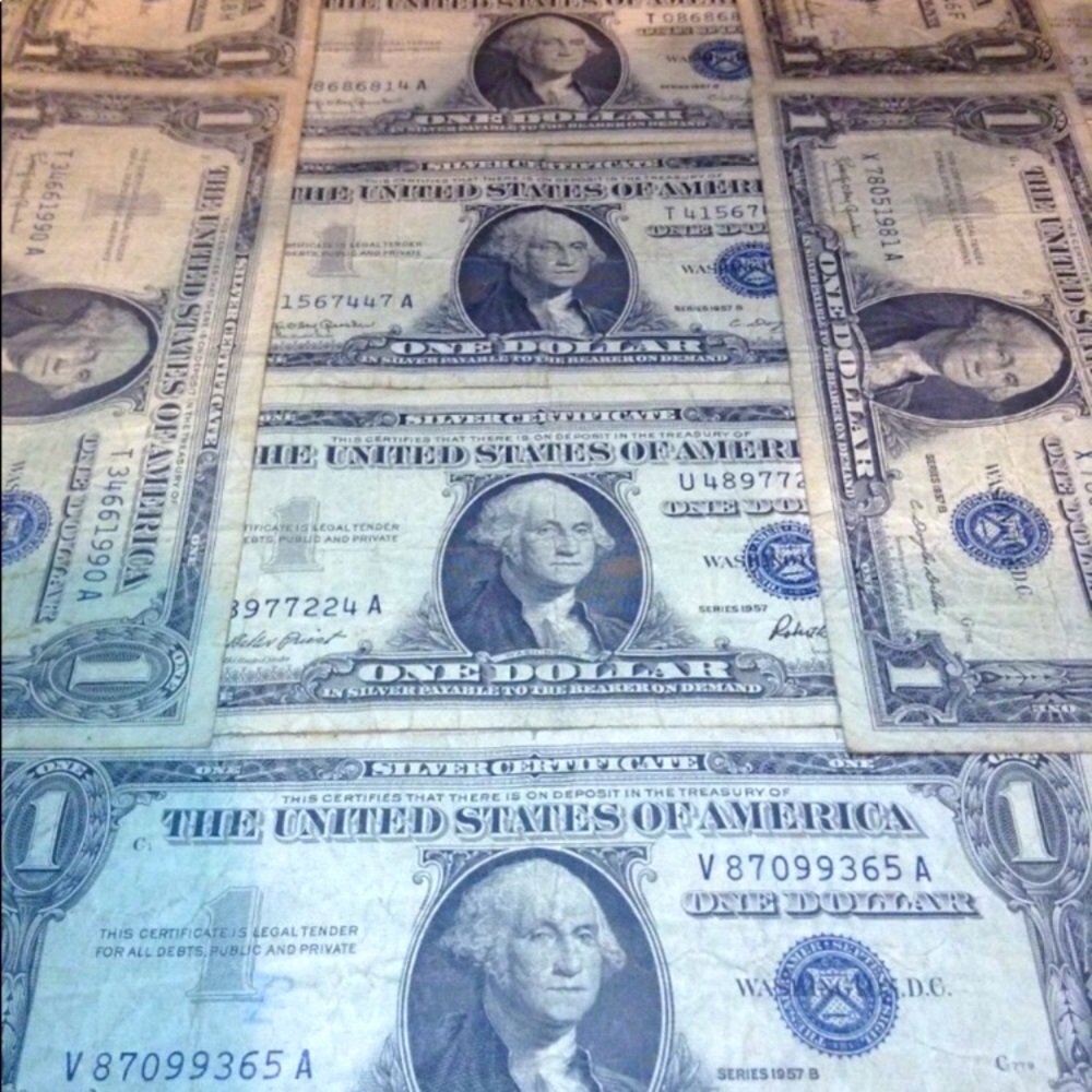 Two 2 Old 1935 & 1957 Silver Certificate $1 Dollar Bills-One Of Each Year Issued
